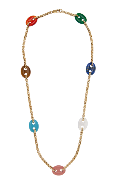 Jenna Blake The 60s Chain 18k Yellow Gold And Multi-stone Necklace