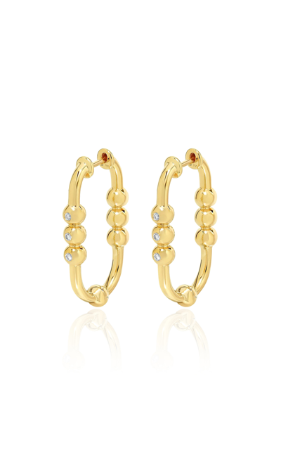State Property Women's Markeli 18k Yellow Gold & Diamond Oval Hoop Earrings