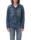 Mm6 Maison Margiela Men's Paint Splashed Denim Jacket In Blue