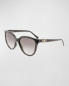 Ferragamo Gancini Injection Plastic Cat-eye Sunglasses In Black
