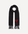 Ami Alexandre Mattiussi Ami De Caur Wool-blend Scarf In Black