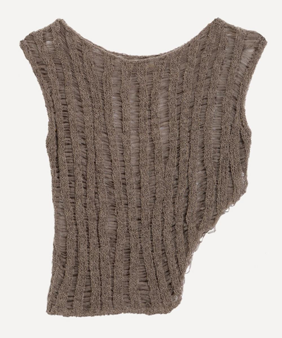 Paloma Wool Aperol Short-sleeve Knitted Top In Taupe