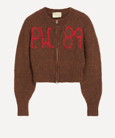 Paloma Wool Ben Perdut Knitted Zipped Cardigan In Brown