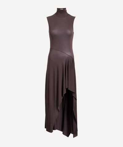 Paloma Wool Balongo Asymmetric Dress In Dark Vine