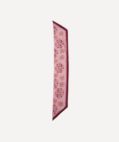 Liberty Sonny S Tree Ribbon Silk Scarf In Pink