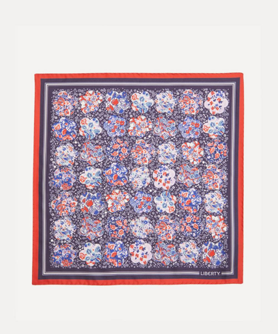 Liberty Sky Garden Silk Twill Scarf In Red