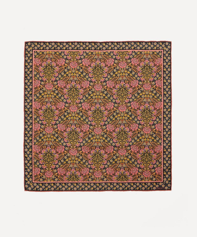Liberty Daisy Chain Silk Twill Scarf In Black