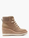 Kate Spade Willow Wedge Booties In Rustic Brown