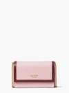 Kate Spade Morgan Colorblocked Flap Chain Wallet In Dogwood Pink