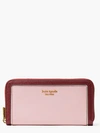 Kate Spade Morgan Colorblocked Zip-around Continental Wallet In Dogwood Pink