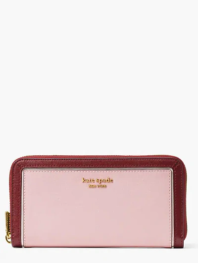 Kate Spade Morgan Colorblocked Zip-around Continental Wallet In Dogwood Pink