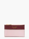 Kate Spade Morgan Colorblocked Small Slim Bifold Wallet In Dogwood Pink