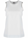 Sacai Zipped-back Round-neck Tank Top In Grey