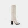 ISABEL MARANT STIEFEL LEILA AUS WEISSEM LEDER