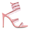 René Caovilla 105mm Satin Chandelier Sandals In Pink &amp; Purple