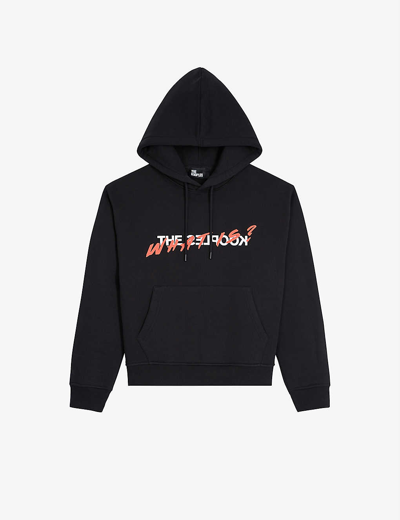 The Kooples Logo-print Cotton Hoody In Black