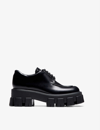 Prada Black Lug Sole Lace-up Shoes In Black