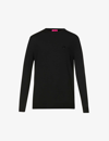 Valentino Stud-embellished Crewneck Wool-knit Jumper In Nero