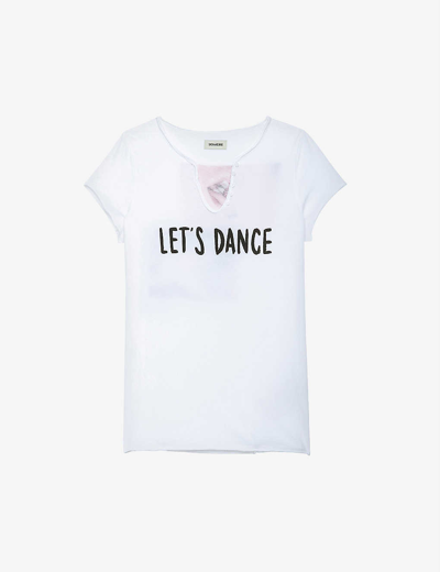 Zadig & Voltaire Zadig&voltaire Womens Blanc Let's Dance Cotton-jersey Henley T-shirt