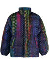 Agr Snake Graphic-print Boxy-fit Quilted Shell-down Jacket In Blau