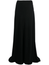 Maximilian Davis Black Full-length Draped Skirt In Schwarz