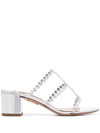 Aquazzura Women's Tequila Embellished Plexi Mules In Silber