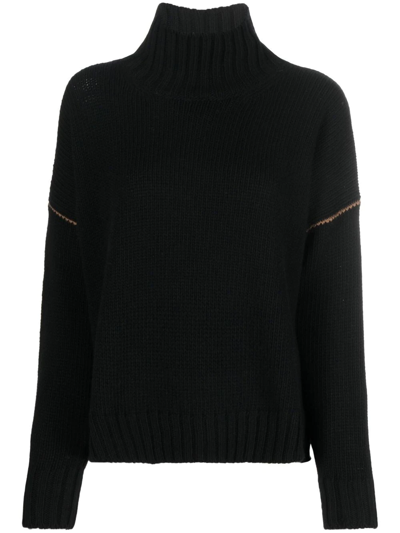 WOOLRICH CONTRAST-STITCH WOOL JUMPER