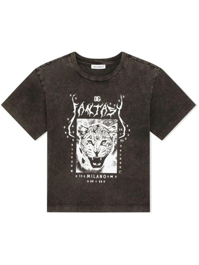 Dolce & Gabbana Fantasy Cotton T-shirt In Black