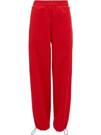 Jw Anderson Drawstring-cuff Track Pants In Red
