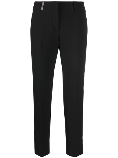 Peserico Cropped Tailored Trousers In Black