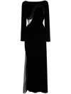 TOM FORD MESH-PANELLED VELVET GOWN