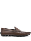 Tod's Classic Casual Moccasin With Rubber Sole In Braun