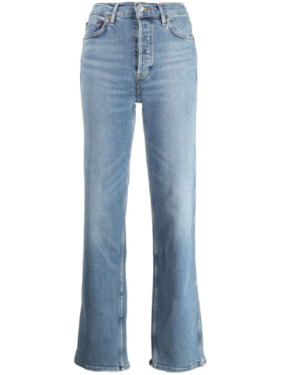 Re/done High-rise Straight-leg Jeans In Blue