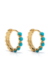 DOWER & HALL TURQUOISE-EMBELLISHED HUGGIE HOOPS