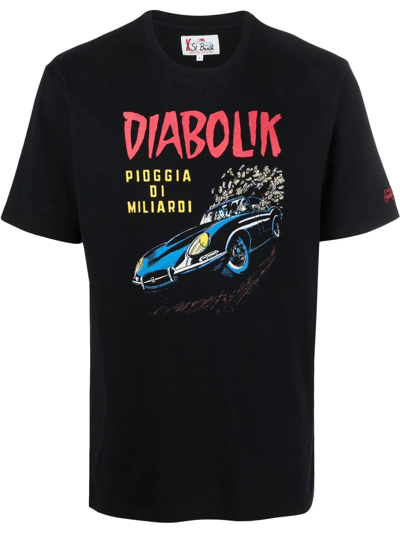 Mc2 Saint Barth Diabolik Car And Money Printed T-shirt Diabolik Special Edition In Black