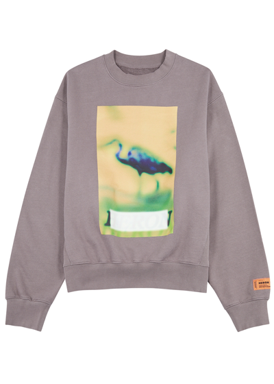 Heron Preston Graphic Printed Crewneck Sweatshirt In Grey