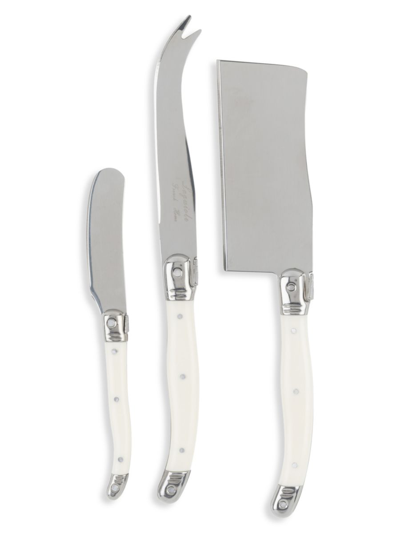French Home Laguiole 3-piece Stainless Steel Cheese Knives In Faux Ivory