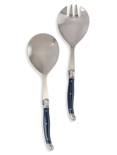 French Home Laguiole 2-piece Connoisseur Salad Servers In Navy Blue