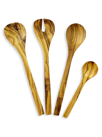 French Home Laguiole 4-piece Olivewood Serving Set In Neutral