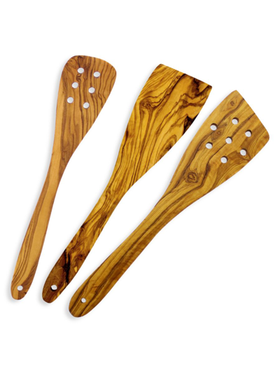 French Home Laguiole 3-piece Olivewood Spatula Set In Neutral