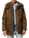 Andrew Marc Tripp Removable Faux Fur Hooded Parka In Moss