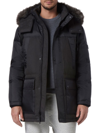 Andrew Marc Tripp Removable Faux Fur Hooded Parka In Black