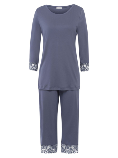 Hanro Two-piece Moments Pajama Set In Pigeon