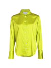 Frame The Standard Satin Shirt In Flash Lime