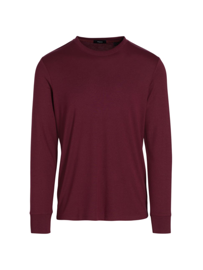 Theory Essential Anemone Long Sleeve T-shirt In Wine