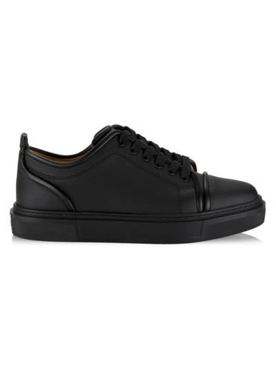 Christian Louboutin Men's Louis Junior Leather Red Sole Sneakers In Black
