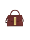 Demellier Nano Montreal Leather Top Handle Bag In Burgundy