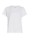 Bombas Cotton Crewneck Split-hem T-shirt In White