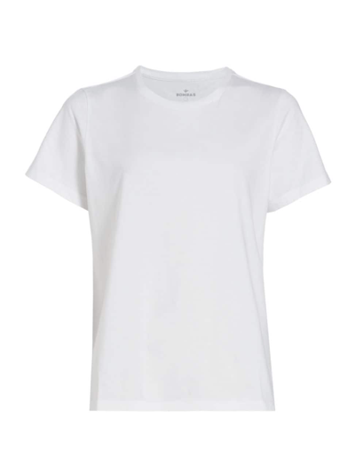 Bombas Cotton Crewneck Split-hem T-shirt In White