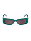 Balenciaga Dynasty 51mm Rectangular Sunglasses In Green